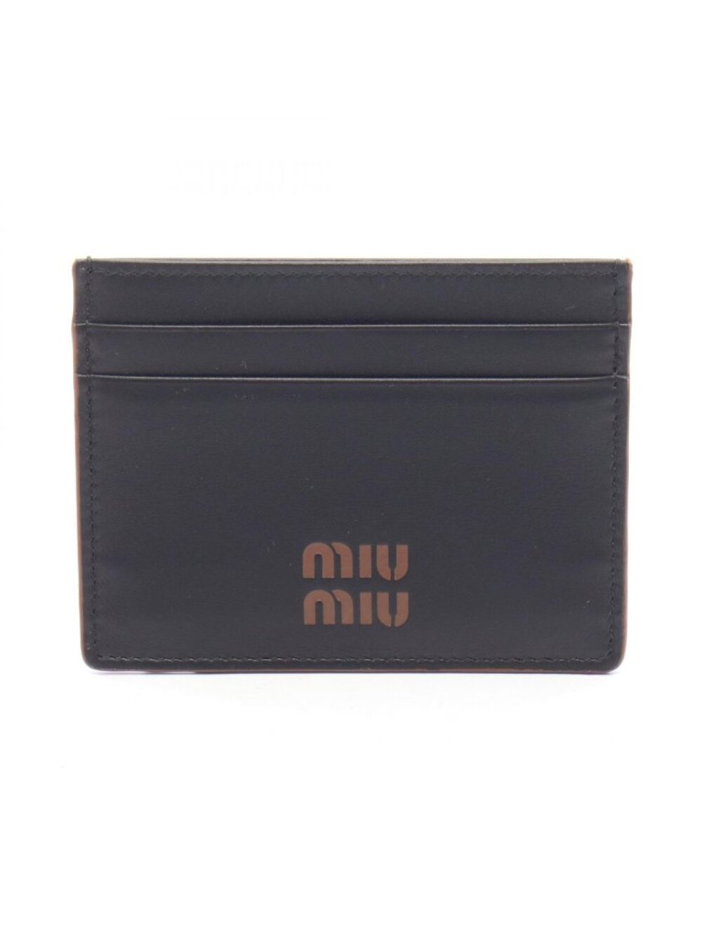Miu Miu Card Case Matelasse Black Leather